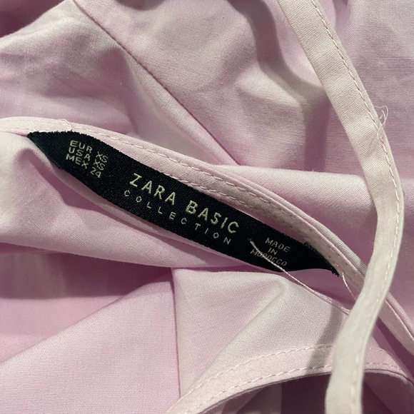 Zara purple wide sleeve bow back top xs - Picture 3 of 4